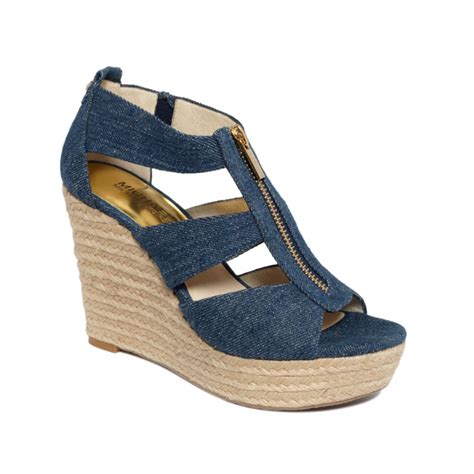 michael kors non slip running shoe wedges|Michael Kors denim wedges.